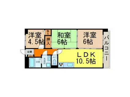 ベルフォール瑞穂(3LDK/2階)の間取り写真