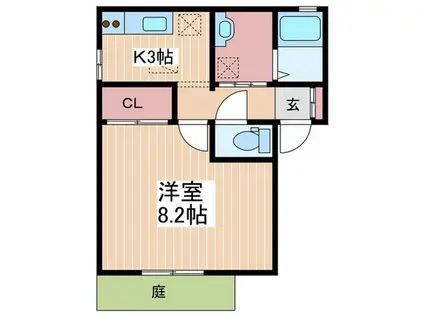 パラッツオIII(1K/1階)の間取り写真