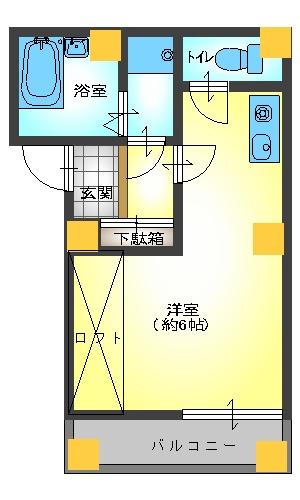 プチシャトー(1K/2階)の間取り写真