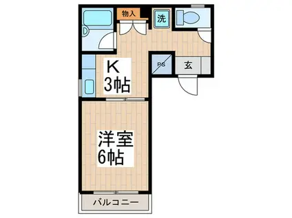 ガーデンサバーブ(1K/1階)の間取り写真