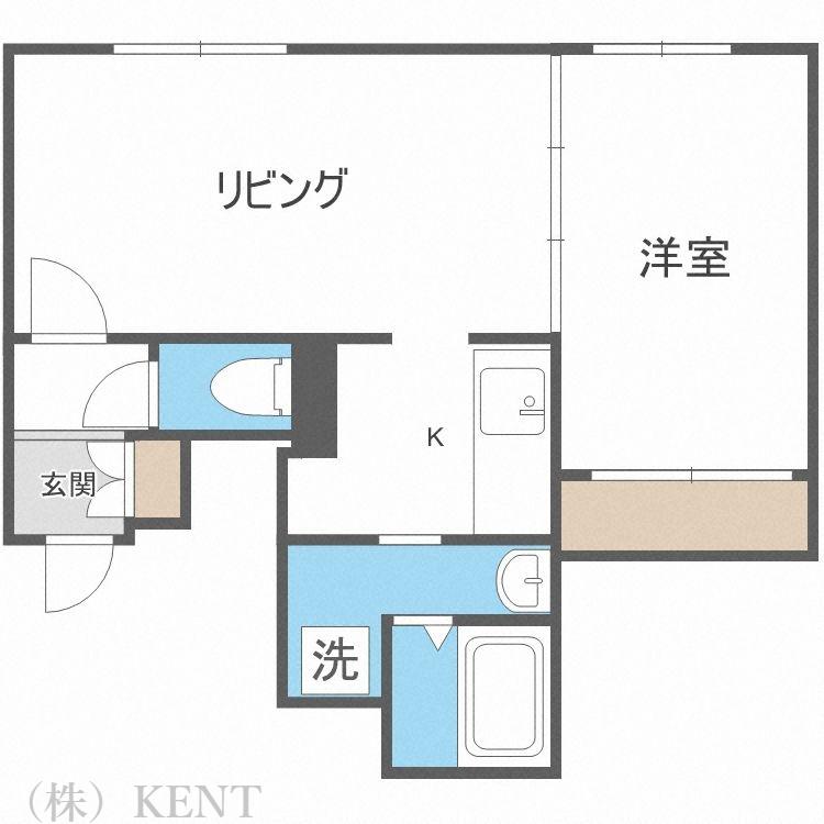 アイアール円山III(1LDK/2階)の間取り写真