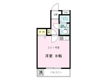 ブリックハイツ(1K/2階)の間取り写真