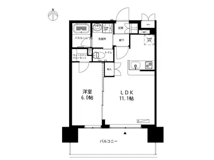 ケイジェイ・レジデンス武蔵小杉(1LDK/5階)の間取り写真