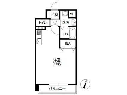 定禅寺ガーデンスクエア(ワンルーム/9階)の間取り写真