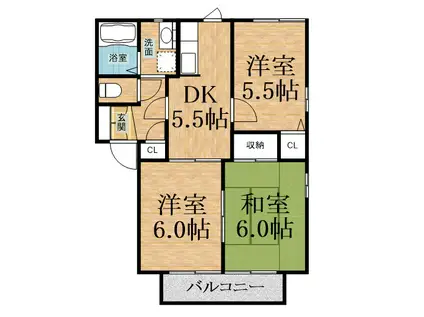 エクセルメゾン(3DK/2階)の間取り写真