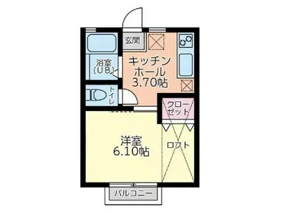 エール本八幡 B棟(1K/1階)の間取り写真