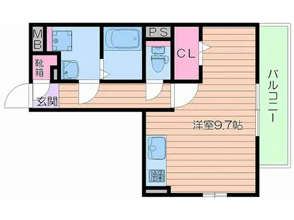 はなみずき(ワンルーム/2階)の間取り写真