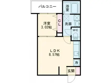 FSTYLE藤井寺道明寺2号館(1LDK/2階)の間取り写真