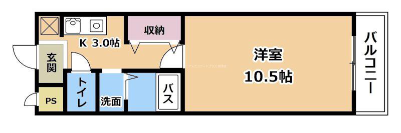 ZENIII(1K/2階)の間取り写真