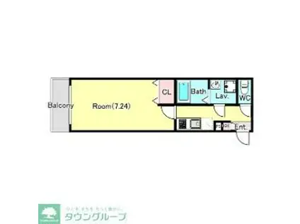 ジーメゾン新狭山(1K/2階)の間取り写真