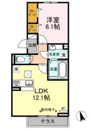 ハイムヴァルト(1LDK/1階)の間取り写真