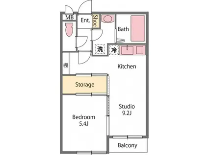 フェリオ(1LDK/1階)の間取り写真
