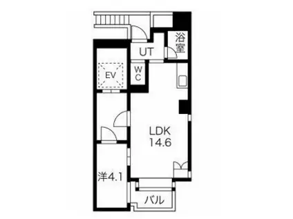 FLEG広尾FUSE フレッグ広尾フューズ(1LDK/8階)の間取り写真