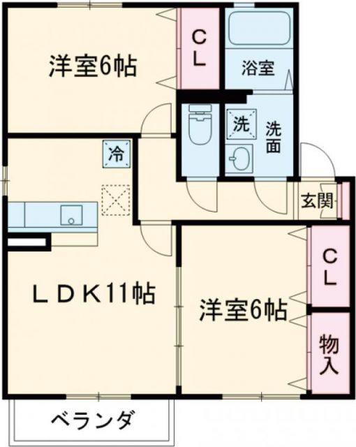 アルウェット(2LDK/2階)の間取り写真