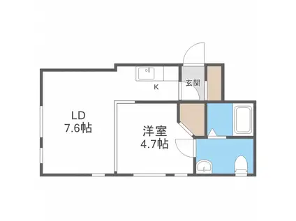MARUYAMA-STUDIO(1LDK/3階)の間取り写真