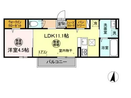 ソル・レヴェンテ(1LDK/1階)の間取り写真