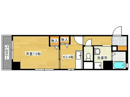 ジョルニ・フェリーチ(1K/2階)の間取り写真