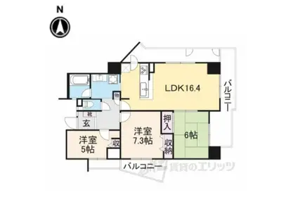 ローレルスクエア木津川台第2期14番館(3LDK/7階)の間取り写真