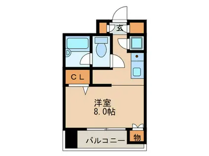 CRYSTAL&RESORT FUKUOKA(ワンルーム/9階)の間取り写真