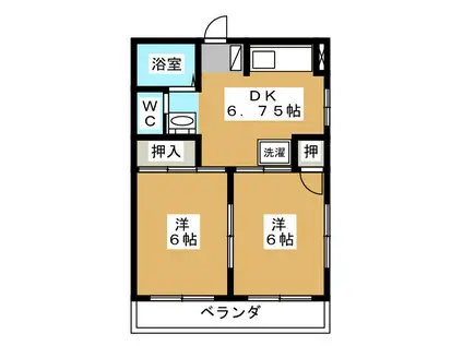 NICE(2DK/1階)の間取り写真