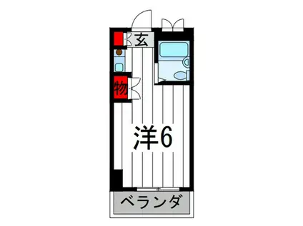 地下鉄千日前線 桜川駅(大阪) 徒歩5分 8階建 築35年(ワンルーム/3階)の間取り写真