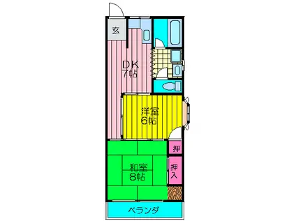 サクセスファースト(2DK/2階)の間取り写真