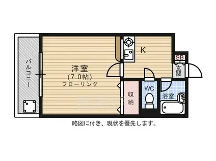 ワンズライフ南観音(1K/5階)の間取り写真