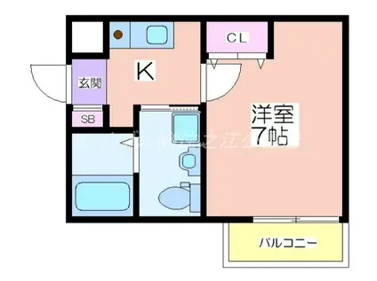 WING住之江(1K/3階)の間取り写真