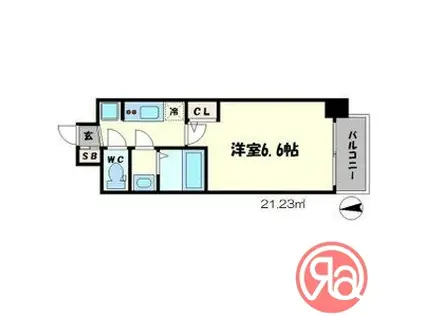 SERENITE谷四(1K/4階)の間取り写真