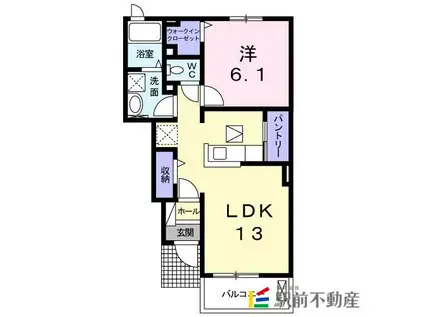 コートカルムA(1LDK/1階)の間取り写真