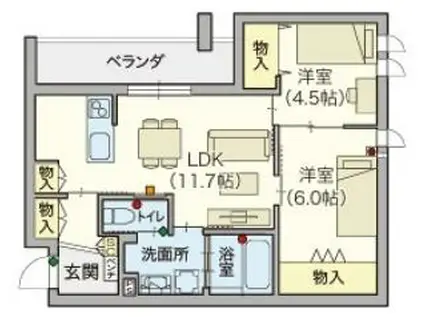 LOISIR壽光(2LDK/2階)の間取り写真