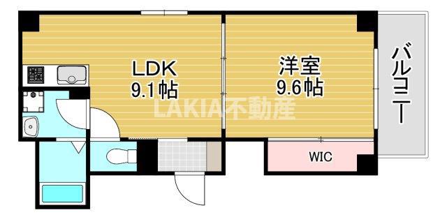 京橋オリエンタルキューブ(1LDK/4階)の間取り写真