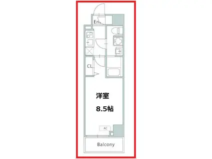 グランパセオ青砥(1K/9階)の間取り写真