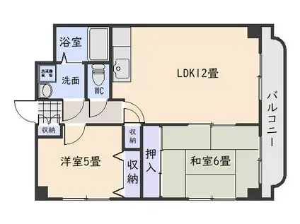 塩井川マンション(2LDK/2階)の間取り写真