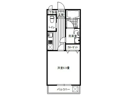 ヴィアノ東垂水(1K/2階)の間取り写真