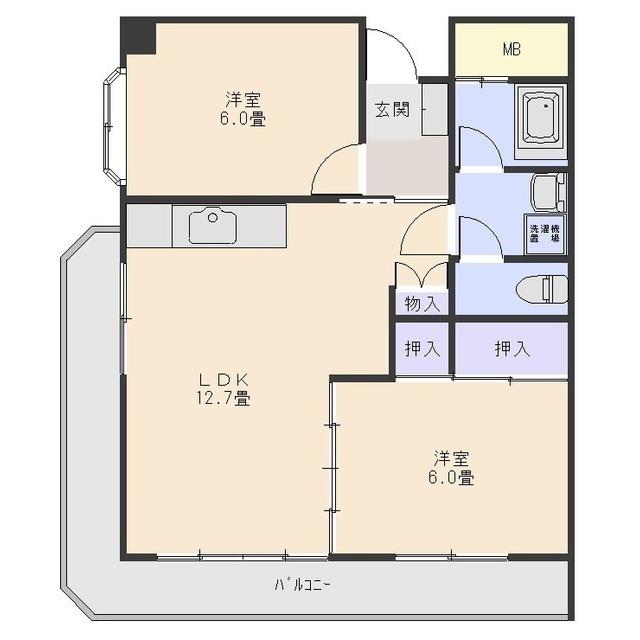 グリーンプラザ(2LDK/5階)の間取り写真