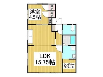 サンリツマンション(1LDK/1階)の間取り写真