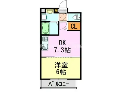 PHILIPPE蘇我(1DK/2階)の間取り写真