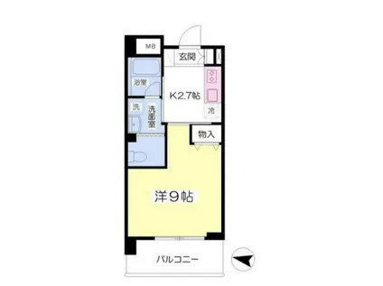 プラージュ南与野(1K/2階)の間取り写真