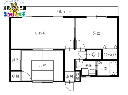 カーサベルデ(2LDK/1階)の間取り写真