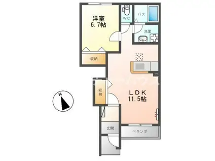 FELICE C (1LDK/1階)の間取り写真