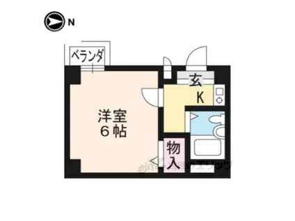 ルミエール東山(1K/2階)の間取り写真