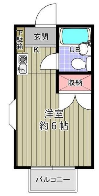 ベルビュー泉(1K/1階)の間取り写真