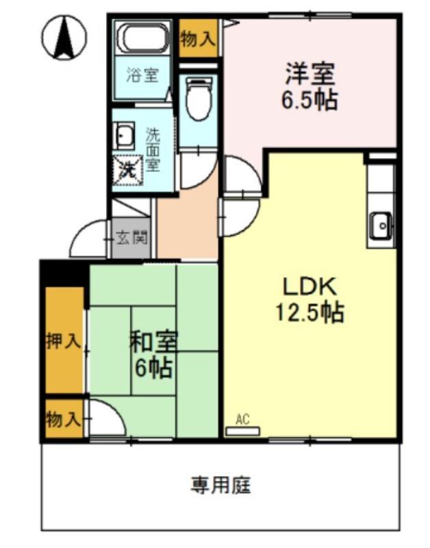 エスポワールイダⅡ番館(2LDK/1階)の間取り写真