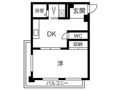 メゾン御園(1DK/4階)の間取り写真