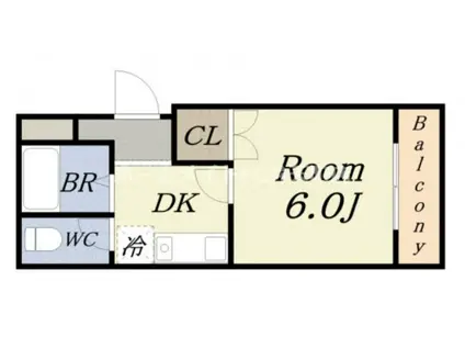 ハーモニー弁天(1K/3階)の間取り写真