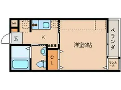 DERIOナカガワ(1K/2階)の間取り写真