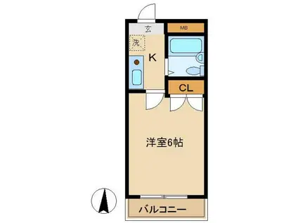 第77シンエイビル(1K/1階)の間取り写真