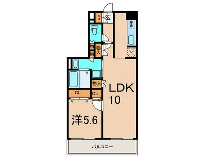 MYRIA RESIDENCE OOKAYAMA(1LDK/4階)の間取り写真