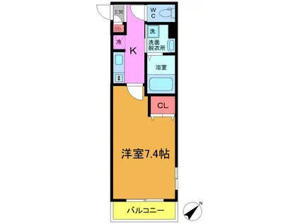 メゾンルミエール(1K/2階)の間取り写真